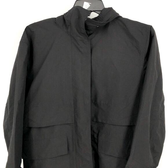 Everlane Womens ReNew Anorak Rain Coat Long Medium Black Hooded NWT - Picture 5 of 10